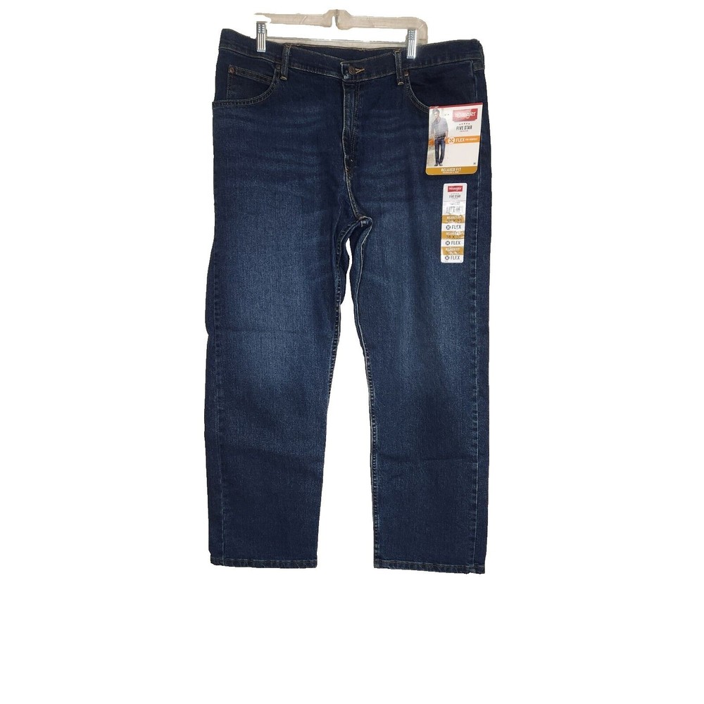 New WRANGLER Men's Jeans Five Star Premium Relaxed Fit Flex 38 x 30 NWT
